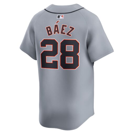 Men's Detroit Tigers Javier Baez Gray Road Limited Player Jersey - Image 3