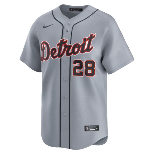 Men's Detroit Tigers Javier Baez Gray Road Limited Player Jersey - Image 2