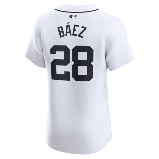 Men's Detroit Tigers Javier Baez White Home Elite Player Jersey - Image 3