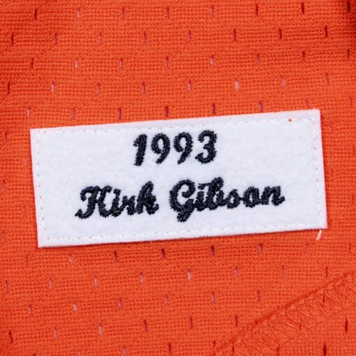 Men's Detroit Tigers Kirk Gibson Mitchell & Ness Orange Cooperstown Collection Mesh Batting Practice Button-Up Jersey - Image 5