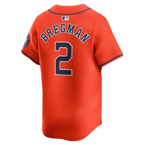 Men's Houston Astros Alex Bregman Orange Alternate Limited Player Jersey - Image 3