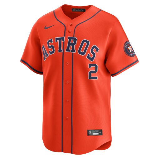 Men's Houston Astros Alex Bregman Orange Alternate Limited Player Jersey - Image 2