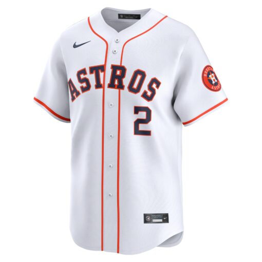 Men's Houston Astros Alex Bregman White Home Limited Player Jersey - Image 2