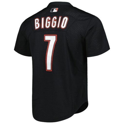 Men's Houston Astros Craig Biggio Mitchell & Ness Black Cooperstown Collection Mesh Batting Practice Jersey - Image 3