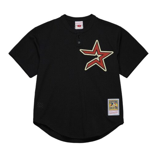 Men's Houston Astros Craig Biggio Mitchell & Ness Black Cooperstown Collection Mesh Batting Practice Jersey - Image 2