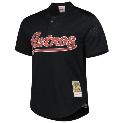 Men's Houston Astros Craig Biggio Mitchell & Ness Black Cooperstown Collection Mesh Batting Practice Jersey - Image 2