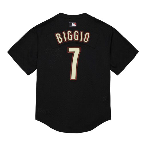 Men's Houston Astros Craig Biggio Mitchell & Ness Black Cooperstown Collection Mesh Batting Practice Jersey - Image 3
