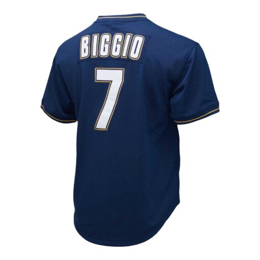 Men's Houston Astros Craig Biggio Mitchell & Ness Navy 1991 Cooperstown Collection Mesh Pullover Jersey - Image 3