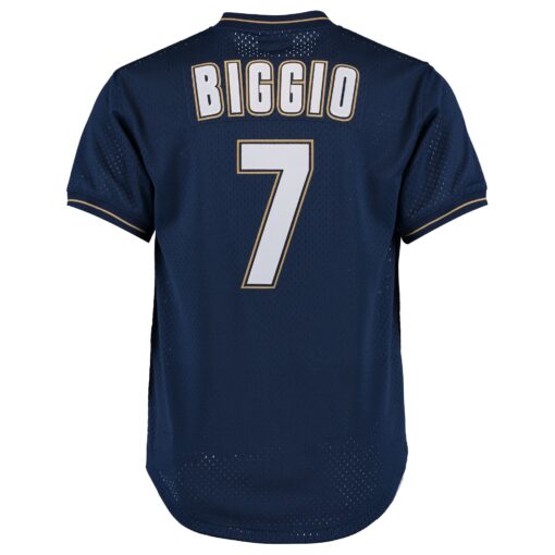Men's Houston Astros Craig Biggio Mitchell & Ness Navy Cooperstown Collection Batting Practice Jersey - Image 3