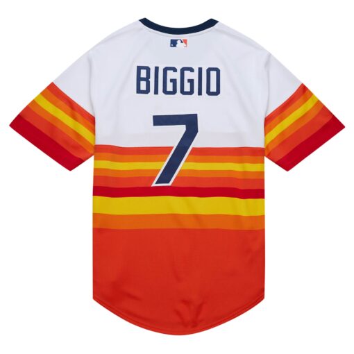 Men's Houston Astros Craig Biggio Mitchell & Ness White 2004 Cooperstown Collection Throwback Jersey - Image 3