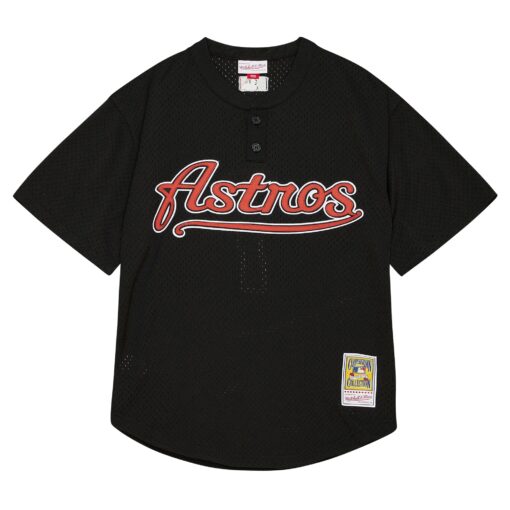 Men's Houston Astros Craig Biggio Profile Black Big & Tall Cooperstown Collection Mesh Batting Practice Jersey - Image 2