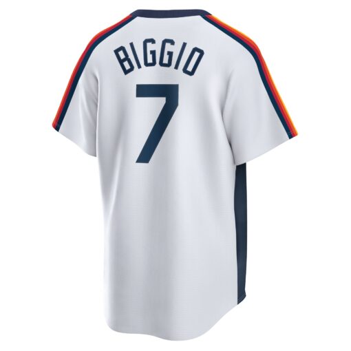 Men's Houston Astros Craig Biggio White Home Cooperstown Collection Logo Player Jersey - Image 3