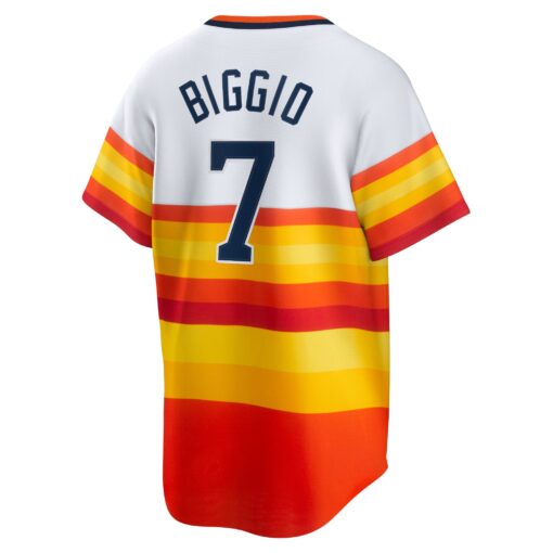 Men's Houston Astros Craig Biggio White Home Cooperstown Collection Player Jersey - Image 3