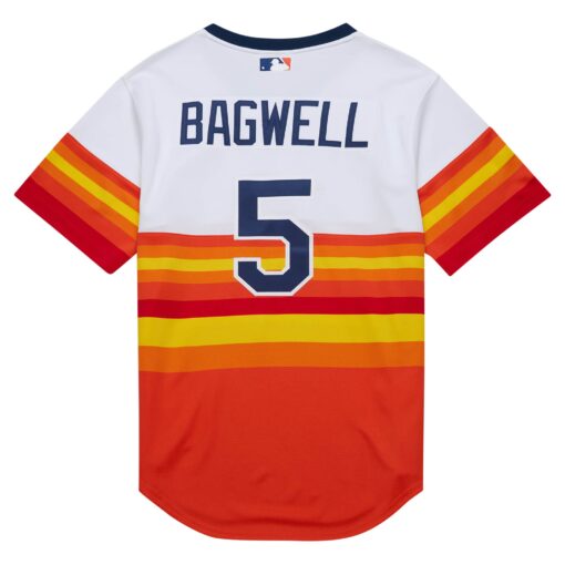 Men's Houston Astros Jeff Bagwell Mitchell & Ness White 2004 Cooperstown Collection Throwback Jersey - Image 3