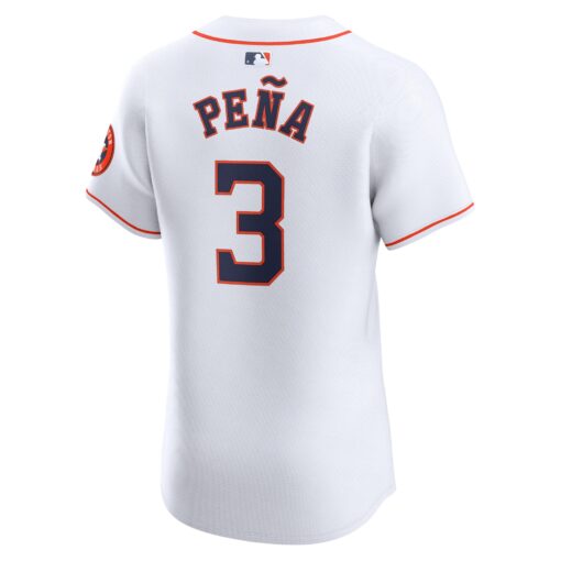 Men's Houston Astros Jeremy Peña White Home Elite Player Jersey - Image 3