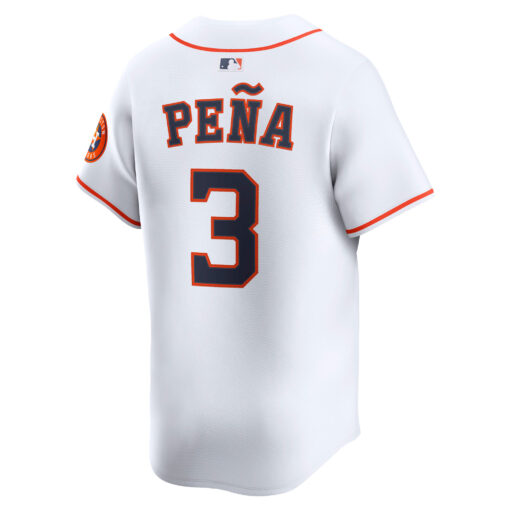 Men's Houston Astros Jeremy Peña White Home Limited Player Jersey - Image 3
