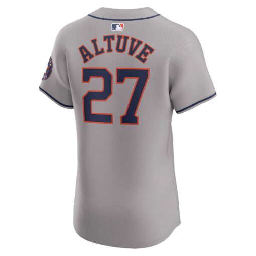 Men's Houston Astros Jose Altuve Gray Road Elite Player Jersey - Image 3