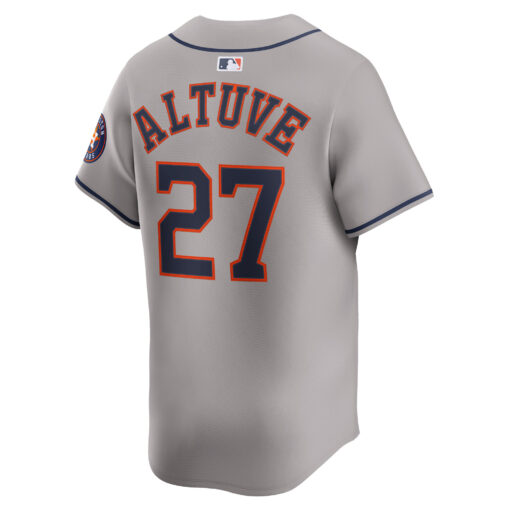 Men's Houston Astros Jose Altuve Gray Road Limited Player Jersey - Image 3