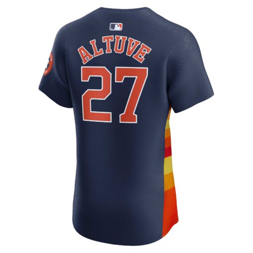 Men's Houston Astros Jose Altuve Navy Alternate Elite Player Jersey - Image 3