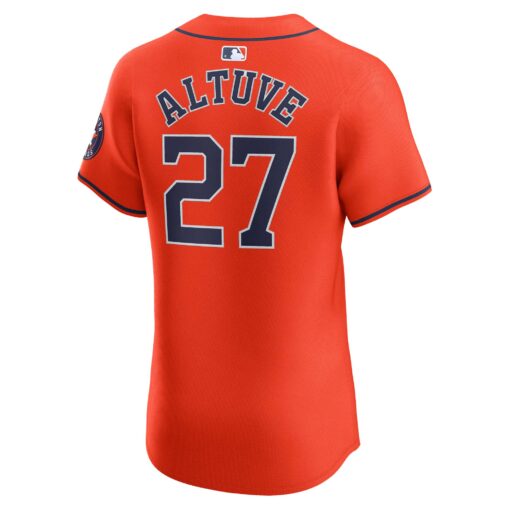 Men's Houston Astros Jose Altuve Orange Alternate Elite Player Jersey - Image 3