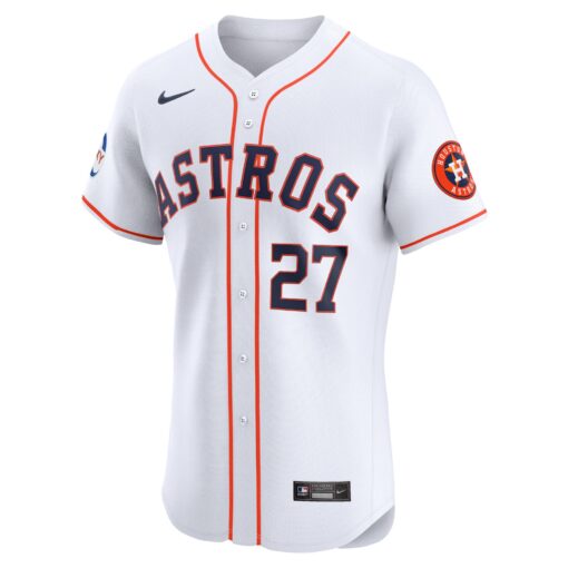 Men's Houston Astros Jose Altuve White Home Elite Sponsor Patch Player Jersey - Image 2