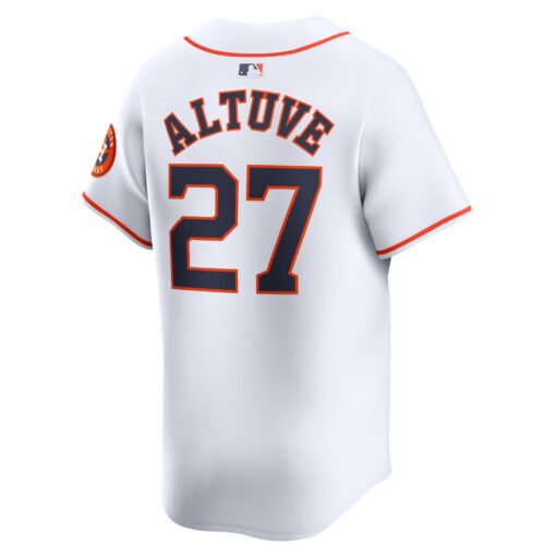 Men's Houston Astros Jose Altuve White Home Limited Player Jersey - Image 3