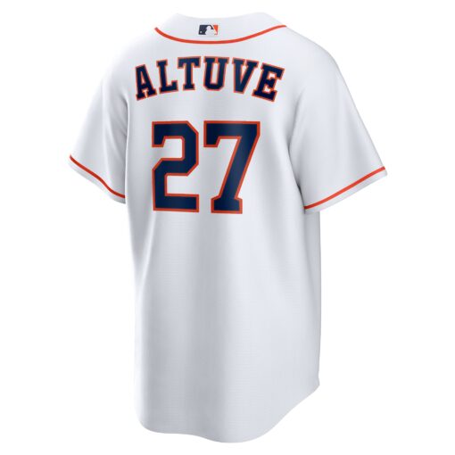 Men's Houston Astros Jose Altuve White Home Player Name Jersey - Image 3