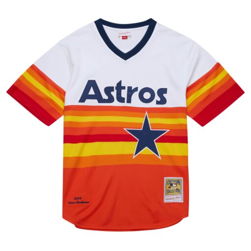 Men's Houston Astros Lance Berkman Mitchell & Ness White 2004 Cooperstown Collection Throwback Jersey - Image 2