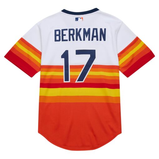 Men's Houston Astros Lance Berkman Mitchell & Ness White 2004 Cooperstown Collection Throwback Jersey - Image 3