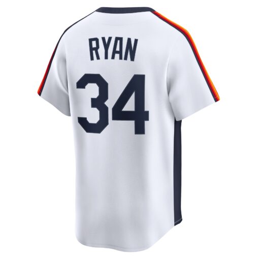 Men's Houston Astros Nolan Ryan White Throwback Cooperstown Collection Limited Jersey - Image 3