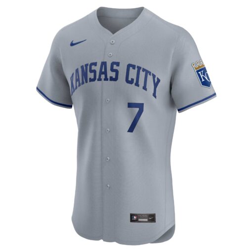 Men's Kansas City Royals Bobby Witt Jr. Gray Road Elite Player Jersey - Image 2