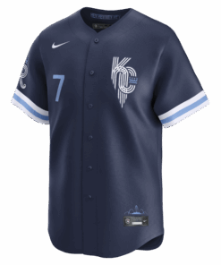 Alternative view of Men's Kansas City Royals Bobby Witt Jr. Navy City Connect Limited Jersey