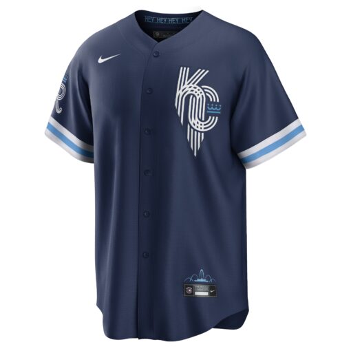 Men's Kansas City Royals Hunter Dozier Navy City Connect Player Jersey - Image 2
