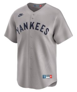 Alternative view of Men's New York Yankees Babe Ruth Gray Throwback Cooperstown Collection Limited Jersey