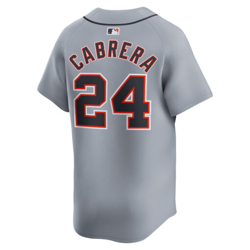 Miguel Cabrera 24 Detroit Tigers Road Limited Player Men Jersey - Gray - Image 3