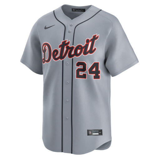 Miguel Cabrera 24 Detroit Tigers Road Limited Player Men Jersey - Gray - Image 2