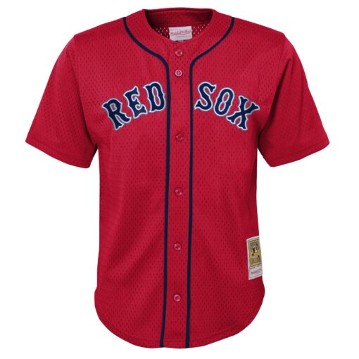 Preschool Boston Red Sox David Ortiz Mitchell & Ness Red Cooperstown Collection Mesh Batting Practice Jersey - Image 2