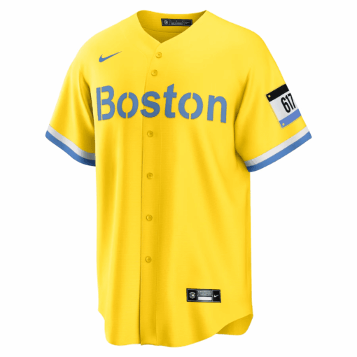 Rafael Devers 11 Boston Red Sox City Connect Jersey - Gold/Light Blue - Image 2
