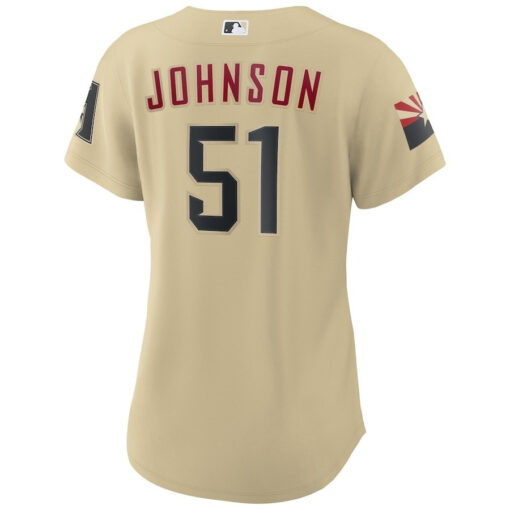 Randy Johnson 51 Arizona Diamondbacks Women's City Connect Player Jersey - Sand - Image 3