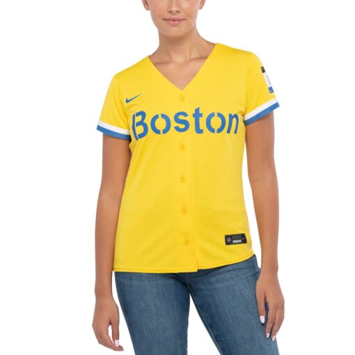 Women's Boston Red Sox Rafael Devers Gold City Connect Player Jersey - Image 4