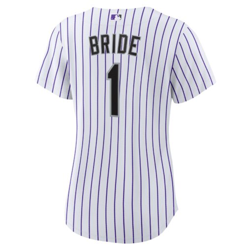 Women's Colorado Rockies White #1 Bride Home Jersey - Image 3