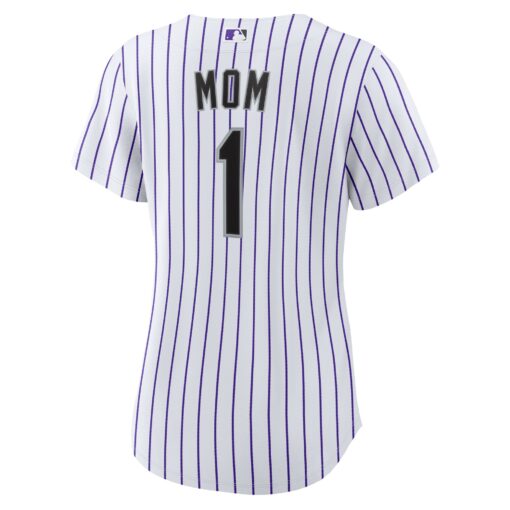 Women's Colorado Rockies White #1 Mom Home Jersey - Image 3