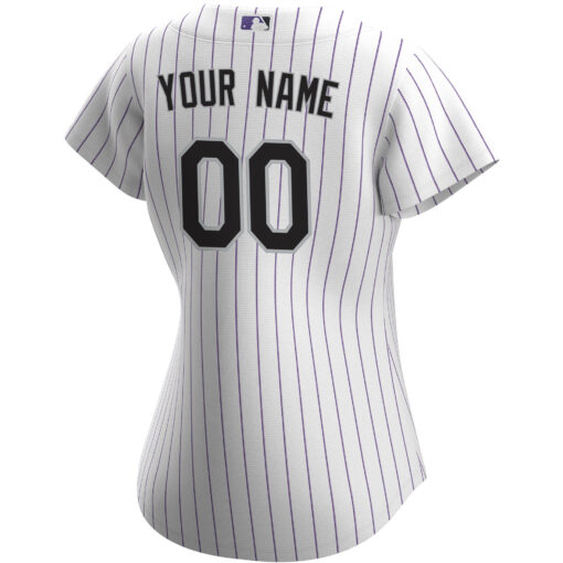 Women's Colorado Rockies White Home Custom Jersey - Image 3
