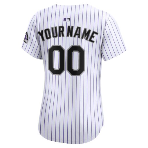 Women's Colorado Rockies White Home Limited Custom Jersey - Image 3