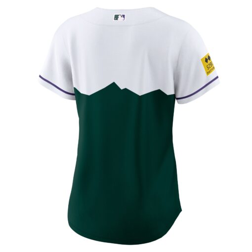 Women's Colorado Rockies White/Forest Green City Connect Team Jersey - Image 3