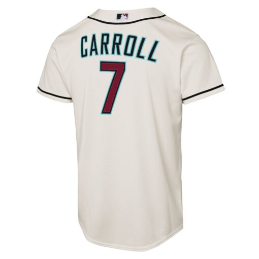 Youth Arizona Diamondbacks Corbin Carroll Cream Home Player Jersey - Image 3