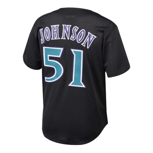 Youth Arizona Diamondbacks Randy Johnson Mitchell & Ness Black Cooperstown Collection Mesh Batting Practice Jersey - Image 3