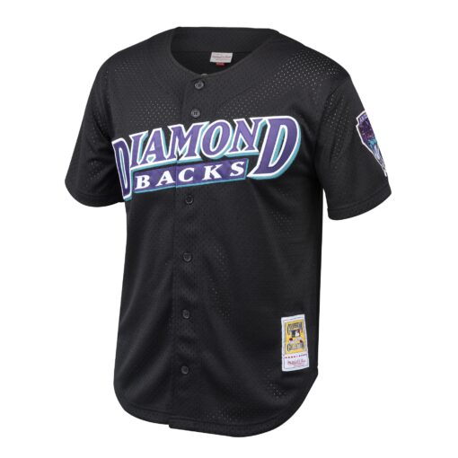 Youth Arizona Diamondbacks Randy Johnson Mitchell & Ness Black Cooperstown Collection Mesh Batting Practice Jersey - Image 2