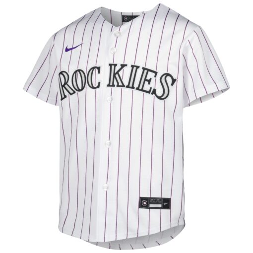 Youth Colorado Rockies Kris Bryant White Alternate Player Jersey - Image 2