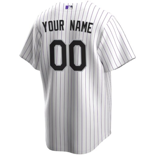 Youth Colorado Rockies White Home Custom Jersey - Image 3